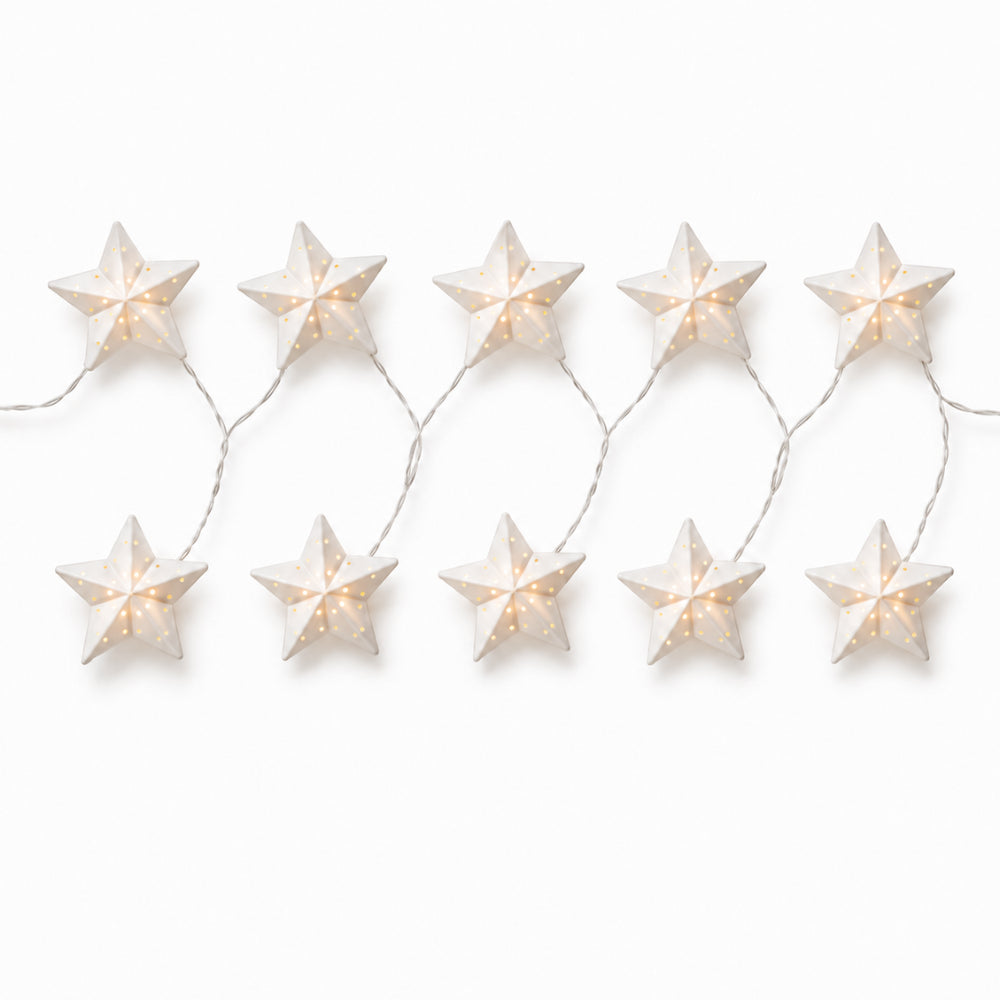 Plum Pudding Christmas Paper String Lights Star